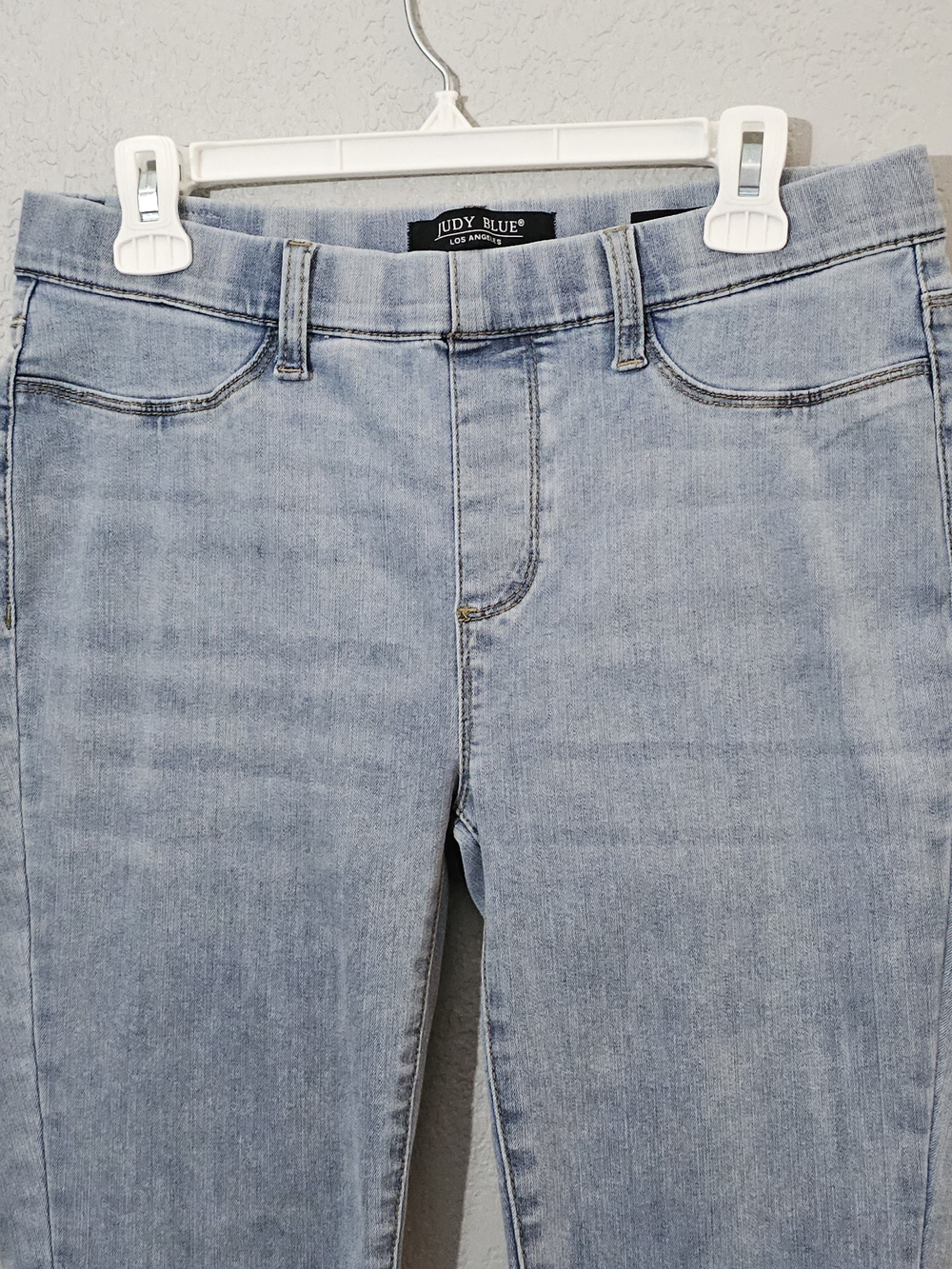 Judy Blue Mid Rise Skinny Fit Pull On Jeans Womens 13/31 Light Wash Stretch - Picture 3 of 10